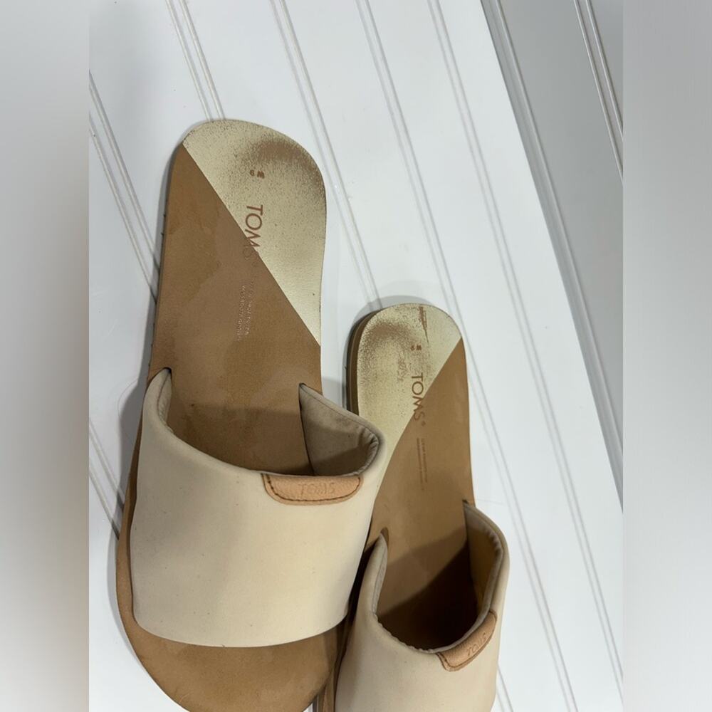 TOMS Womens Size 9 Carly Slide Sandals Tan Brown Jersey Fabric Uppers - Picture 2 of 5